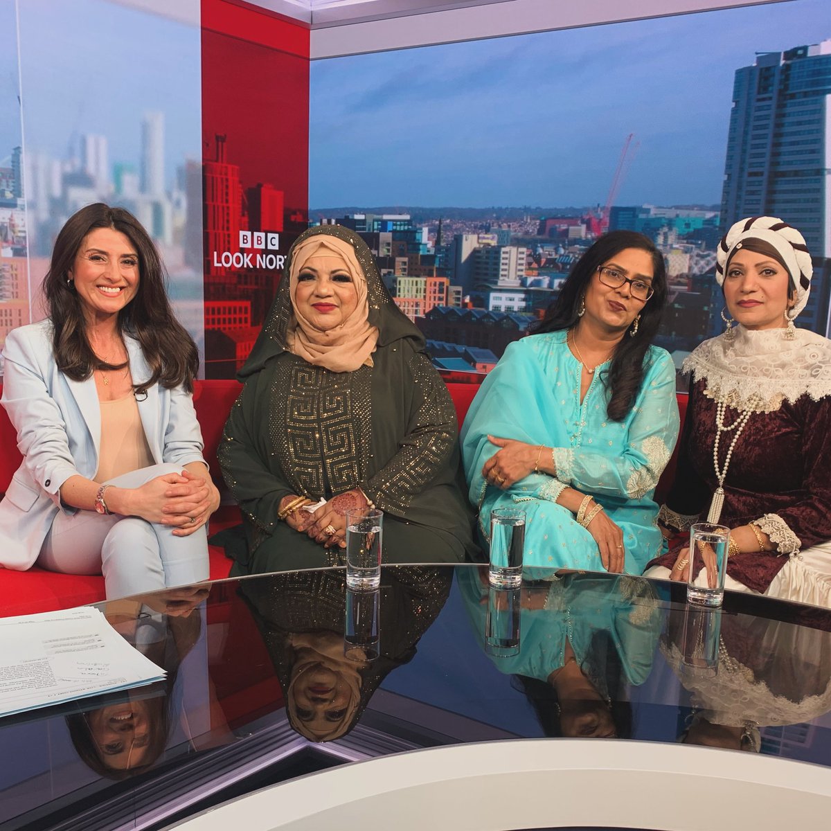 Thank you to these wonderful women who paused their Eid celebrations to be with us tonight @BBCLookNorth . The BBC documentary #thebradfordaunties is a brilliant watch… I think series 2 is around the corner!! Eid Mubarak to you and your families .