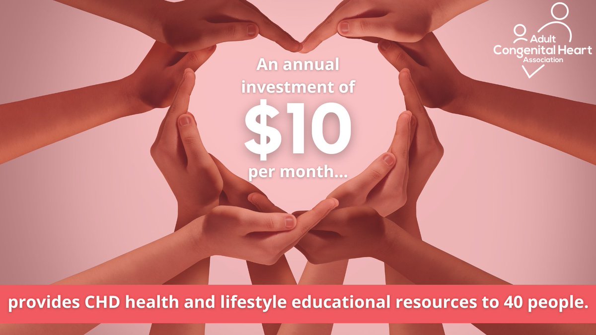 Have you ever considered being a monthly donor of ACHA? A little goes a long way to empower the congenital heart community. Learn more at achaheart.org/givemonthly.