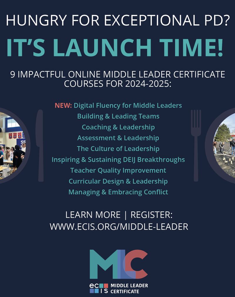 What's new for the Middle Leader Certificates courses for 2024 - 2025? 🟦4 Courses are now being offered starting at 11.00 Hanoi/12.00 Singapore/13.00 Tokyo to accommodate more schools. 🟦Digital Literacy course just added & facilitated by @jmikton Info: ecis.org/middle-leader/