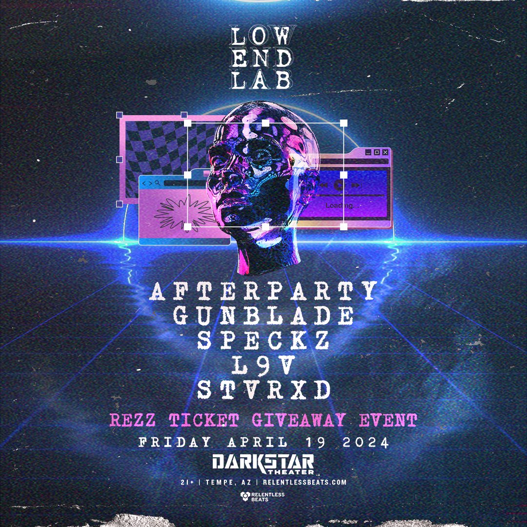 RelentlessBeats's tweet photo. #JustAnnounced- Get down to the sounds of some seriously epic AZ talent! Afterparty, @gunblademusic, @speckzyeetz, L9V, + @stvrxd are bringing the heat to the Darkstar decks on 4.19 🔥 Come early, stay late, &amp; maybe even win a ticket to REZZ on 4.20 👀 https://t.co/YaBA2bhGxr 🎟️ https://t.co/A49KZ5BhWp