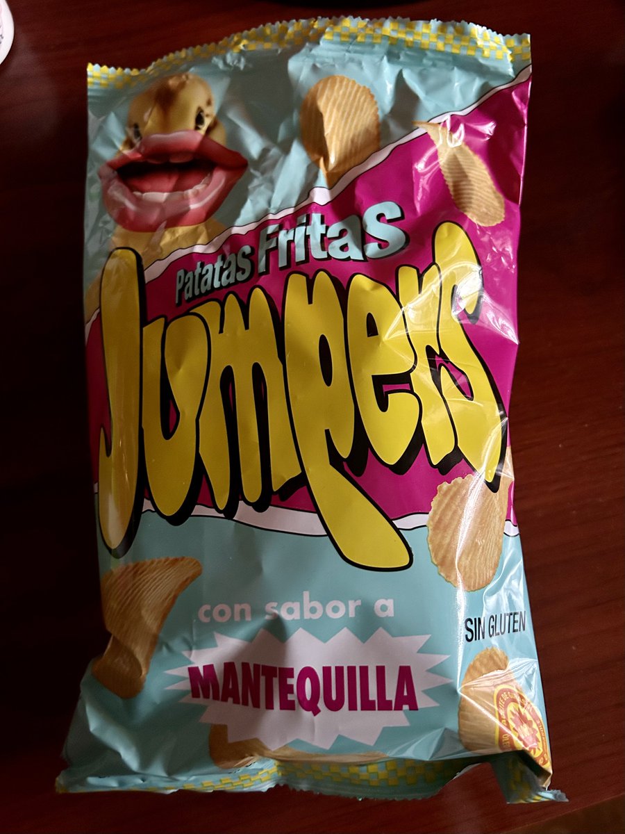 AvoKrys's tweet photo. Novedad!! Han sacado unas patatas fritas de sabor Jumpers de mantequilla, saben igual que los Jumpers pero en patata, riquísimas!!!! 🤤 https://t.co/xte30QZHar