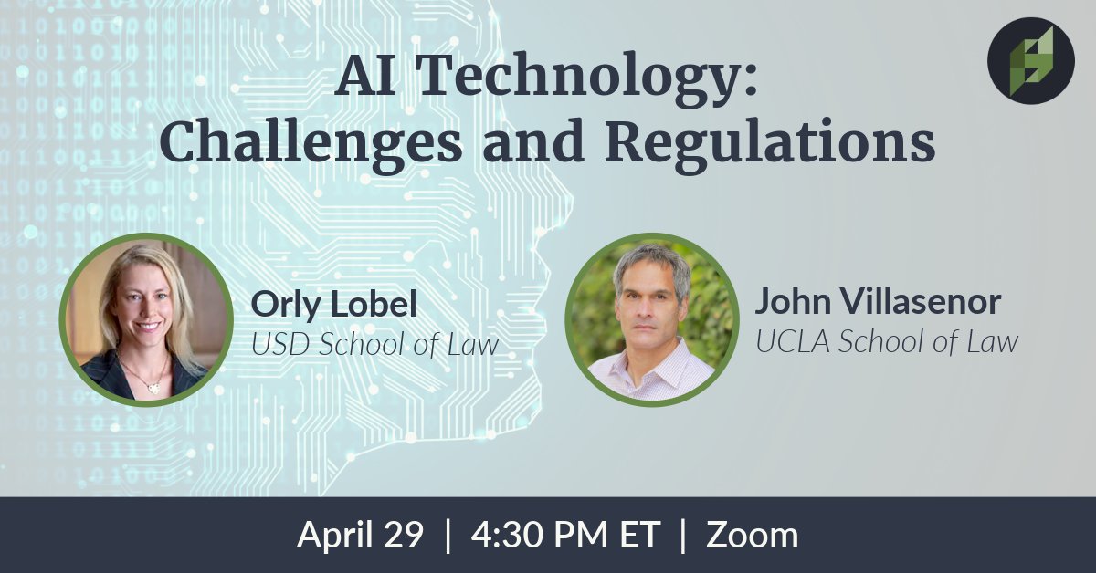 Engage with experts on April 29 in a critical exploration of AI technology, challenges, and regulations. This online discussion will feature insights from @UofSanDiego professor @OrlyLobel and @UCLA professor @JohnDVillasenor. Apply today! theihs.org/academic-progr…