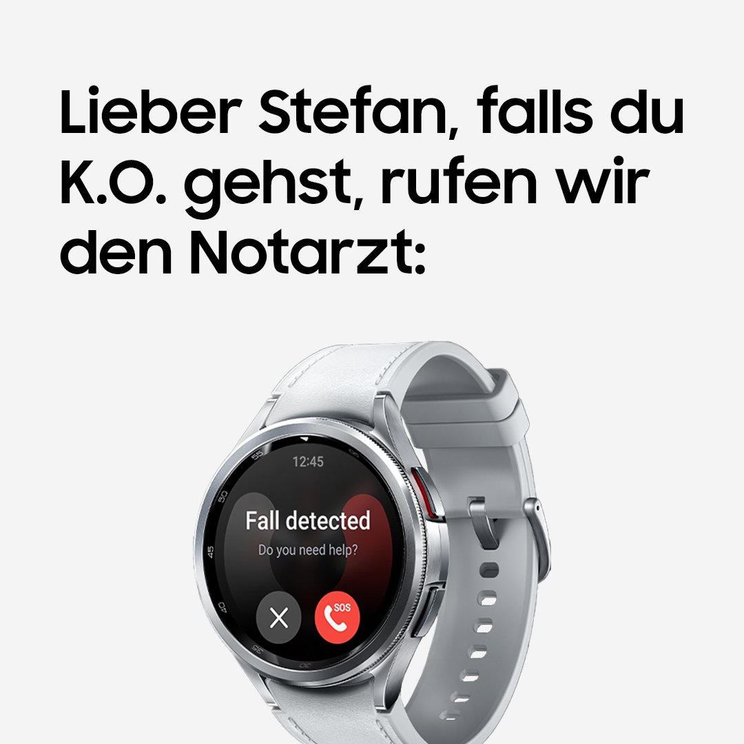 Und wir dachten erst, das wär ein Aprilscherz. #GalaxyWatch6 #StefanRaab #ReginaHalmich