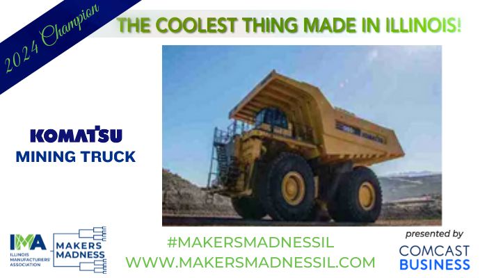 Congratulations to Komatsu’s mining truck for being named our 2024 Makers Madness Champion - earning the title of 'The Coolest Thing Made in Illinois!' #MakersMadnessIL