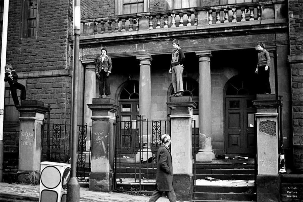 Statues by Tish Murtha. From the series Youth Unemployment (1981). Photo © Ella Murtha, all rights reserved.