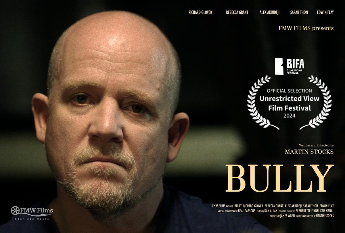 Chuffed Bully was selected for the brilliant BIFA-qualifying @UViewFF Unrestricted View Film Festival. Our 6th BIFA qualifier. Screening at Screen on the Green 1st May in Islington. Tickets here: unrestrictedview.co.uk/unrestricted-v… Well done cast and crew!