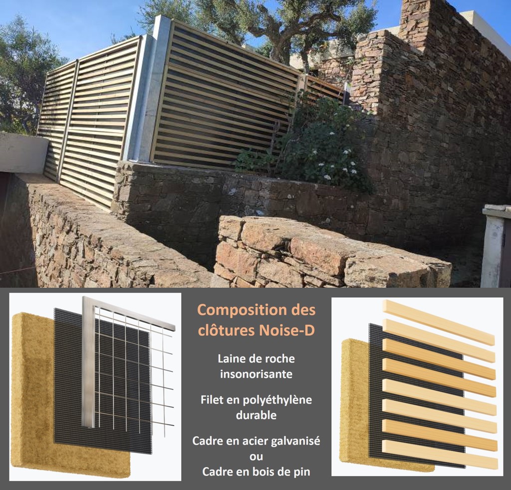 Facile à installer, végétalisable et sans entretien !
Perdez jusqu'à 50% de nuisances sonores grâce au noyau acoustique absorbant couplé à un effet réflectif.