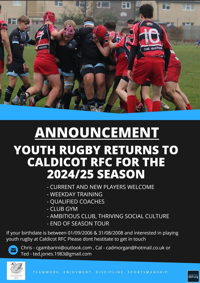 🏉 🏉 YOUTH RUGBY 🏉 🏉 Interested in playing Youth Rugby next season? Please see the below poster for full details!
