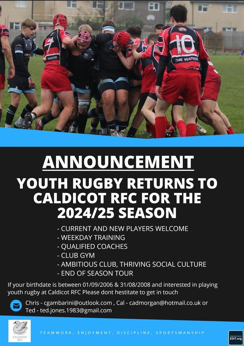 🏉 🏉 YOUTH RUGBY 🏉 🏉

Interested in playing Youth Rugby next season? Please see the below poster for full details!
