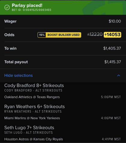 LOTTO TICKET INCOMING! Possibly the greatest bet I've ever placed 😉 Giving away $100 to two lucky winners if this baby hits. All you have to do....

Follow
Repost
Like

Payout will be from Venmo, Cash App or PayPal #GamblingX #baseballseason