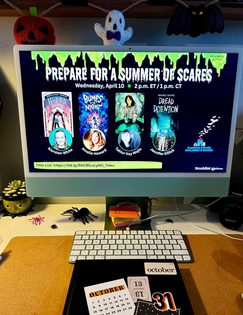 Preparing for a Summer of Screams with a panel of my favourite SPOOKTACULAR Authors @kierstenwhite @JenniferKillick @AmalieHoward & #TehlorKayMejia 

Thank you so much @randomhousekids @ALA_Booklist for showcasing some of the exceptional #MiddleGradeHorror that’s out there! 🖤