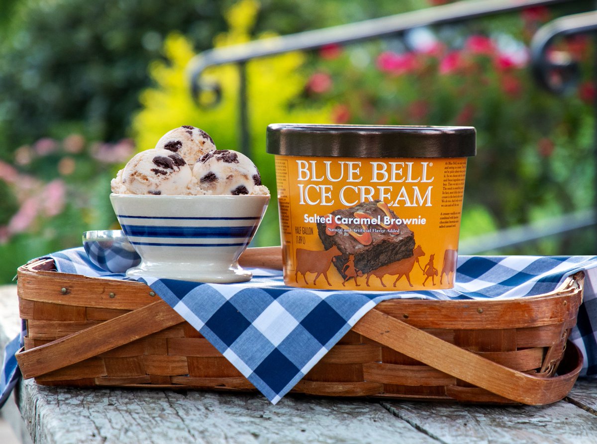 Spring is in the air, and Salted Caramel Brownie Ice Cream is at a store near you! 😊 The flavor is a creamy vanilla ice cream combined with luscious chocolate brownies and a salted caramel swirl. Available in the half gallon size for a limited time.