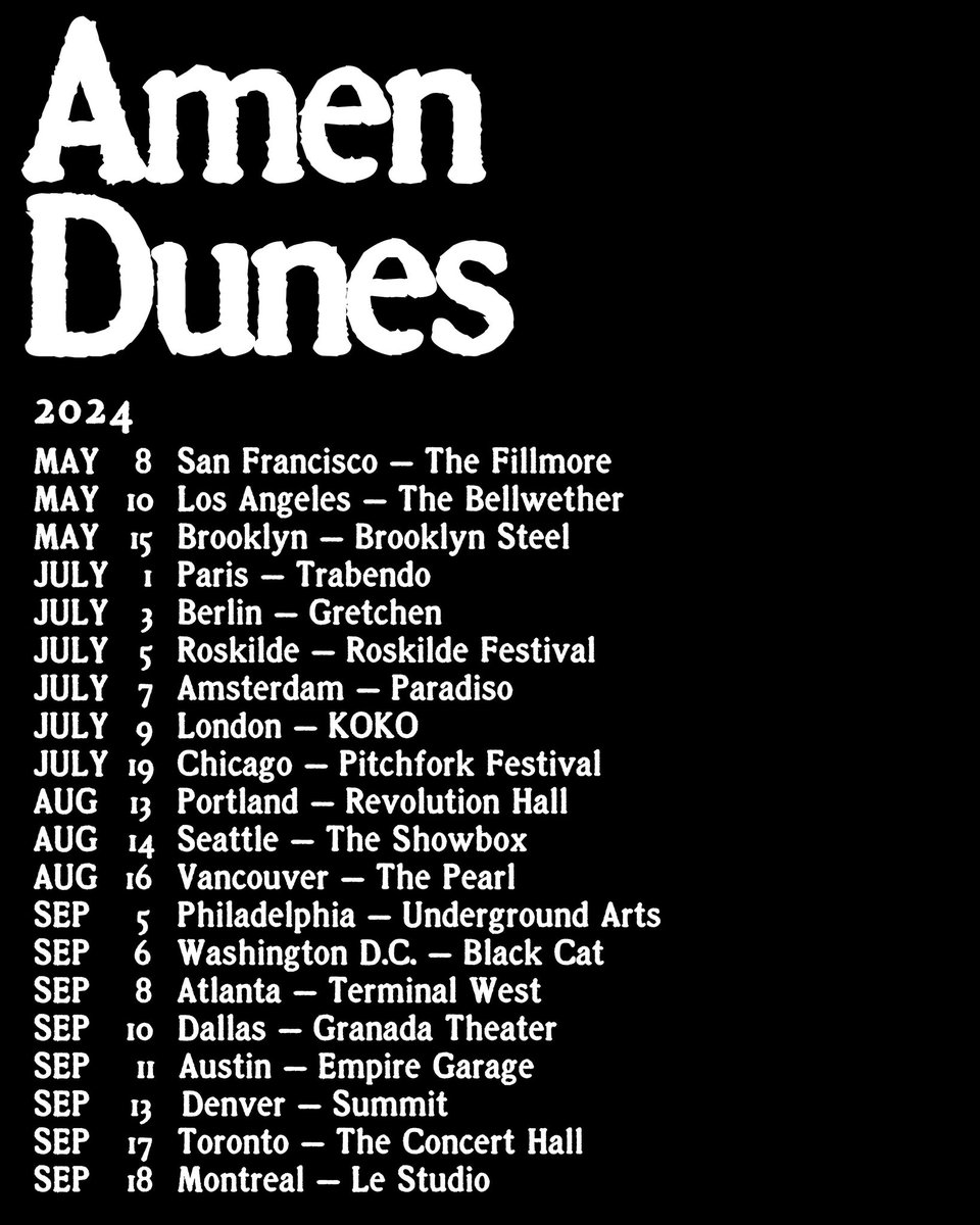 Round the World out today + more Death Jokes’ shows just announced.  Presale tickets available Thursday at 10AM local time (code=jokes).

More info - bedroomdrum.com/tour