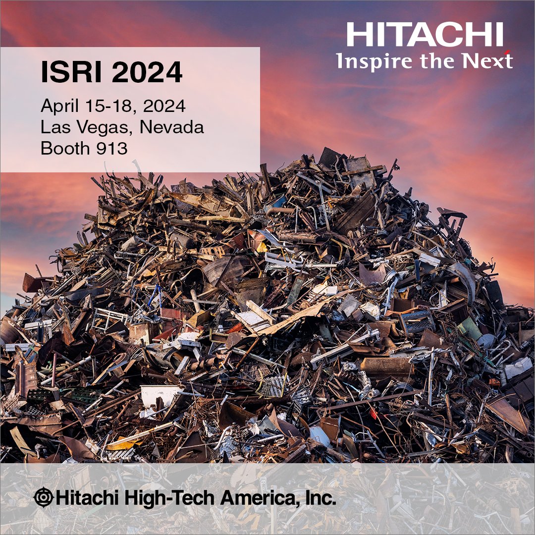 Join us at #ISRI2024 in Las Vegas next week! Stop by booth 913 to see our analyzers for the scrap metal recycling market. #scrapmetalrecycling #metalrecycling #scrapmetal hitachi-hightech.com/us/en/events/i…