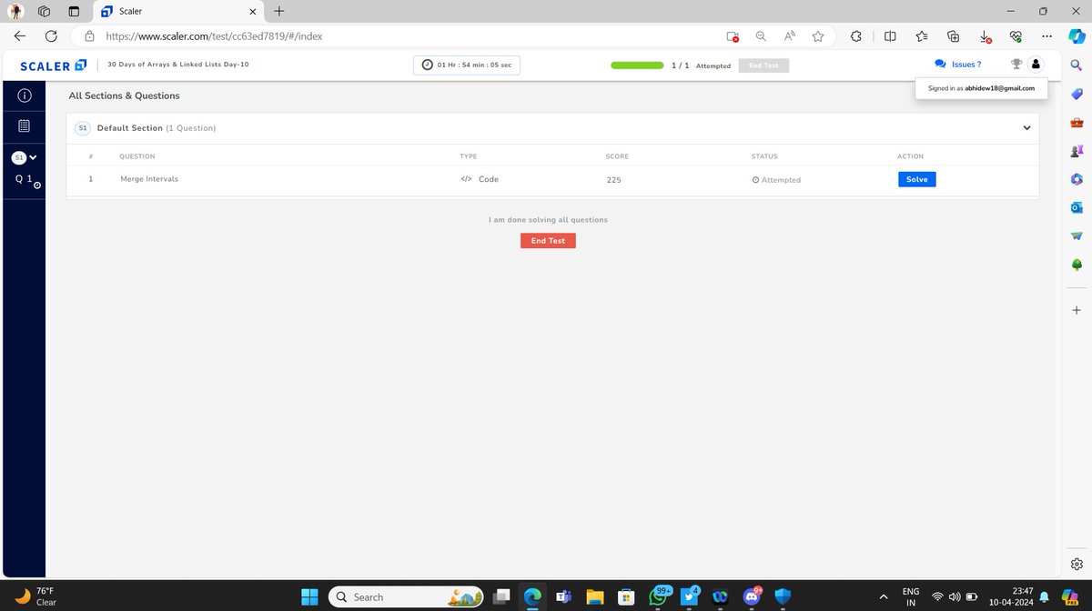 Abhishekdewgan's tweet photo. Hello All, I have completed #Day10 of #30daysofarrayandlinkedlist Challenge with
@scaler_official

Today I solved the question -Merge Intervals  Scaler Discord Community Link: https://t.co/8g61fWdEFB #scalerdiscord #codewithscaler #ScalerTopic https://t.co/HZ4SlTcB4R