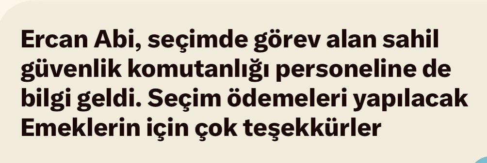 Çok güzel bir mesaj daha 💪 Polis ve Jandarmadan sonra @sahilguvkom personelinin seçim ödemeleri de yola çıkmış Güle güle harcayın arkadaşlar İnşallah Güvenlik Korucularını da unutmazlar