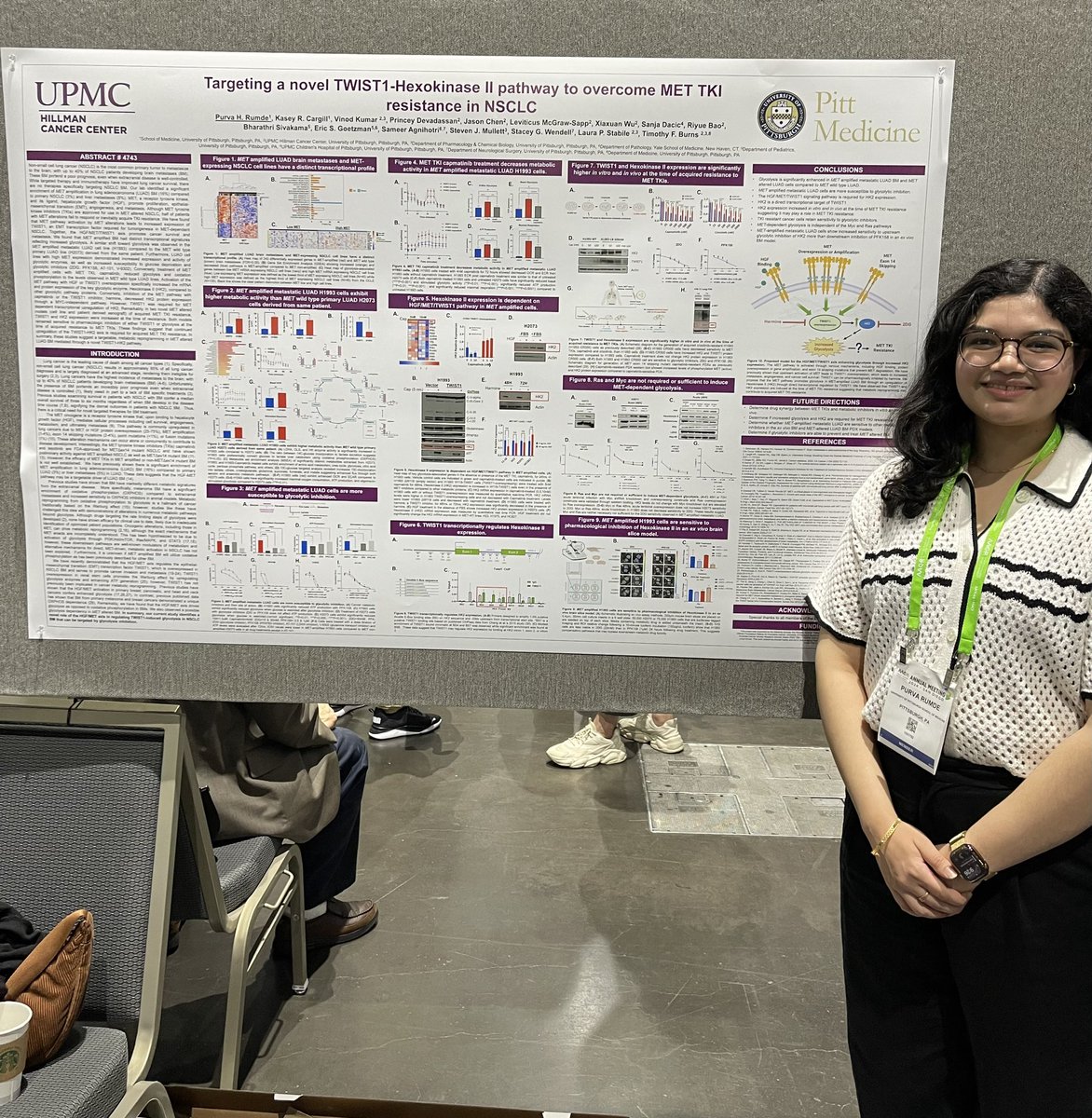 Laura Stabile, PhD (@lpstabile) on Twitter photo Great job 👏 by <a href="/pitt_pstp/">Pitt Med PSTP</a> student <a href="/purvarumde/">Purva Rumde 🗯</a> presenting our work at #AACR24 describing a novel metabolic pathway important in MET altered lung cancer. Great job 👏 by <a href="/pitt_pstp/">Pitt Med PSTP</a> student <a href="/purvarumde/">Purva Rumde 🗯</a> presenting our work at #AACR24 describing a novel metabolic pathway important in MET altered lung cancer.