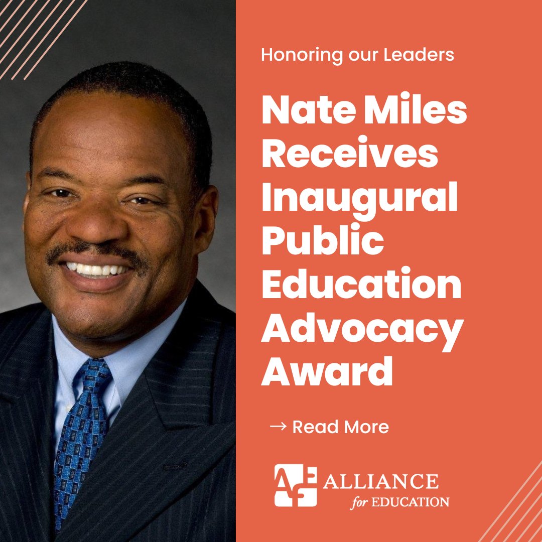 🏆 We're excited to award Nate Miles the 2024 Public Education Advocacy Award! Miles’ tireless efforts in advocating for educational justice and racial equity exemplify our spirit and mission in this inaugural award. ❤️
alliance4ed.org/2024/04/commun…