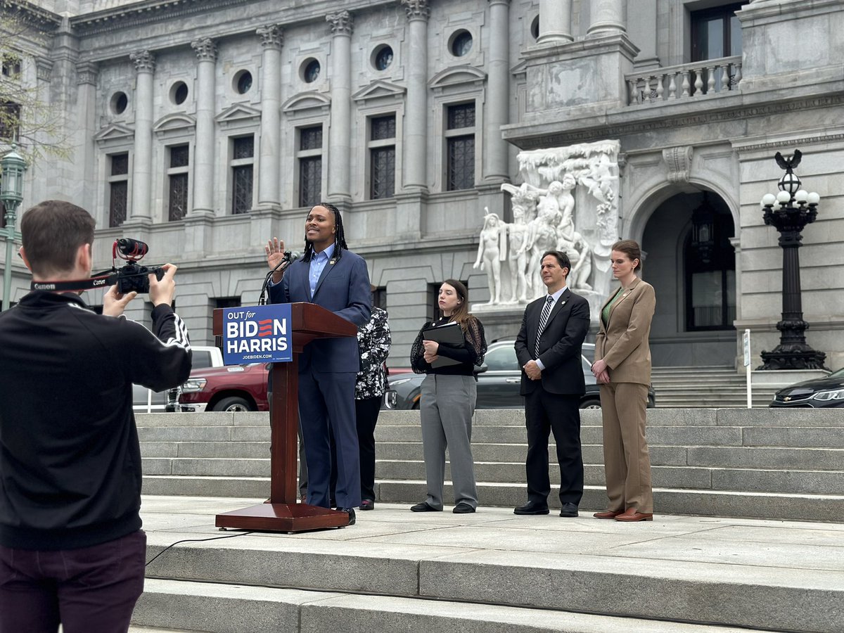 Today members of the PA LGBTQ+ Equality Caucus marked the kick off of #OutForBiden! I want a President and VP that will stand up for the simple idea that everyone should be treated with decency no matter who they are or who they love. That’s @joebiden and @KamalaHarris!