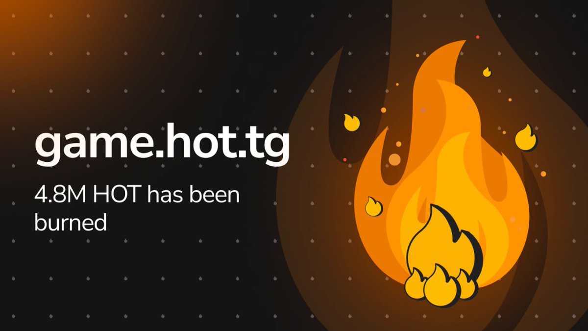 🔥 We burned another 4.8M team HOT from game.hot.tg. Now 95% of mined HOT are distributed among the community.