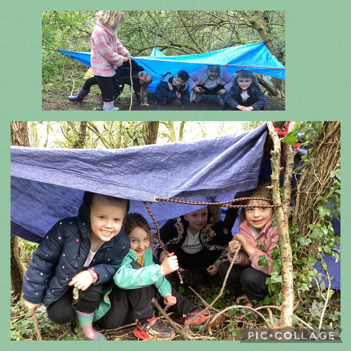 @BandBschool Team Aire independently built their own shelters to keep dry in forest schools. We think they did an amazing job. @eboractrust #bandbforestschools #bandbAire #Independent