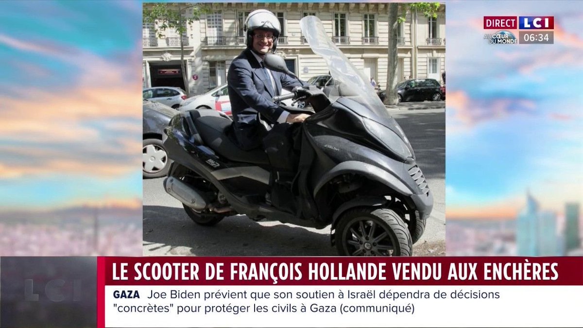 Le scooter avec lequel François Hollande rendait visite à Julie Gayet bientôt vendu aux enchères.
La mise à prix est fixée à croissants euros...

#FrançoisHollande #JulieGayet