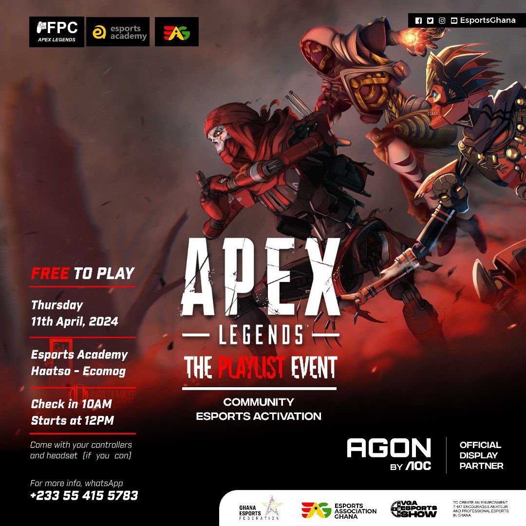 #esportsafricaconnect #apex legends ‘The Playlist Event’ . Community Activation by #Ace Game Hub supported by @esportsGhana