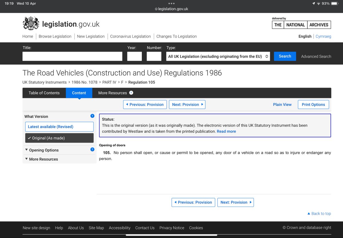 @crepycidon @APPGCW It’s literally a legal requirement for the driver not to open their door and injure or endanger someone. Only drivers can kill people and get away scot-free.