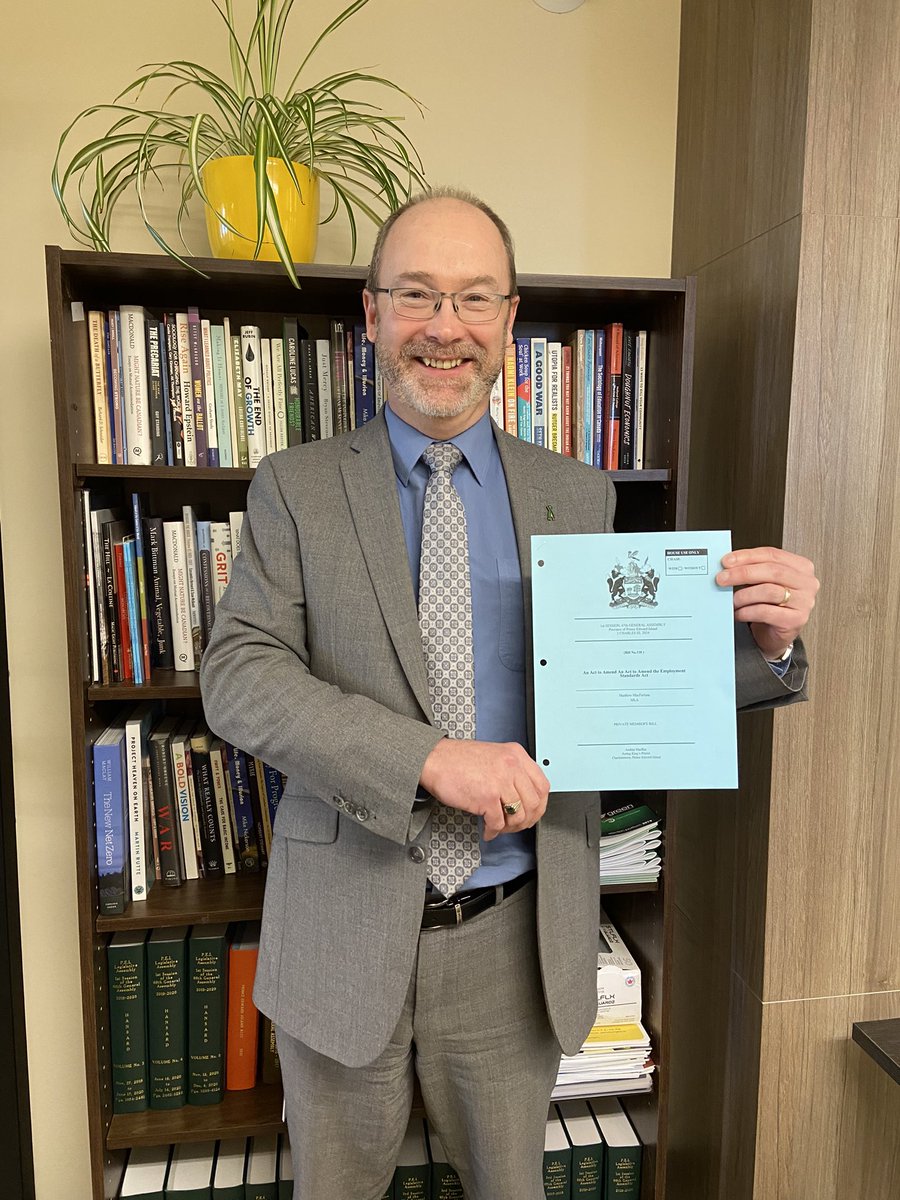 This afternoon MLA Matt MacFarlane tabled his first bill - Bill 118. The bill removes the sick note clause from the Employment Standards Act. #peipoli