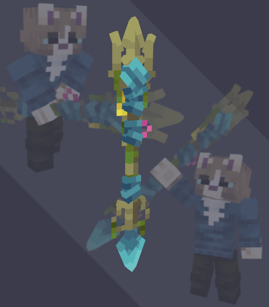 flawa__'s tweet photo. Abyssal trident comission🌊

#Minecraft #blockbench #lowpoly #pixelart https://t.co/EKWfZWkTQY