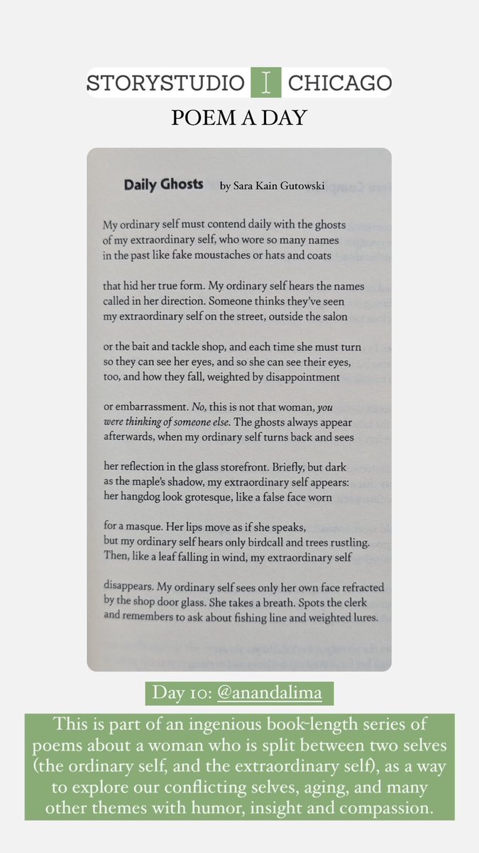 Day 10 and we’re one-third of the way through our #SSCpoemaday for National Poetry Month. Today’s poem is picked by 2024 StoryBoard instructor @anandalima, who chose “Daily Ghosts” by Sara Kain Gutowski.