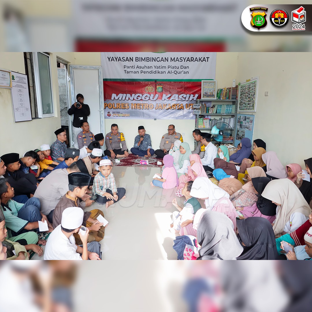 Polres Jakut ‘Minggu Kasih’ di Panti Asuhan Binmas Kapuk Muara JAKARTA - Di penghujung puasa, Polres Metro Jakarta kembali menggelar Minggu Kasih bersama anak panti asuhan, yatim piatu dan warga Kapuk Muara, Penjaringan, Jakarta Utara, Selasa (9/4) pagi.