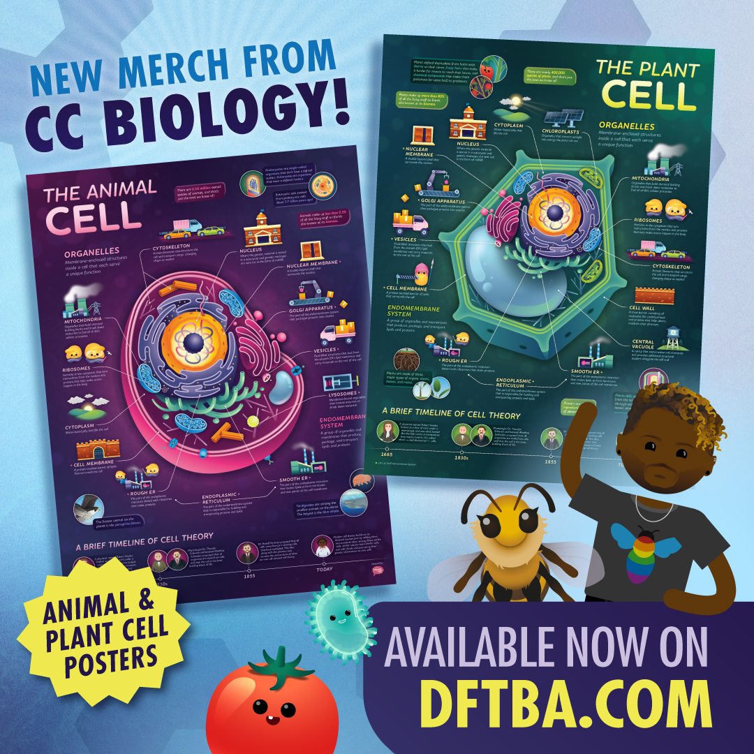 Journey into the gravity-defying, sunlight-harvesting world of a plant cell, and take a tour around a busy, life-filled animal cell with our new posters! Available now at DFTBA.com/crashcourse
