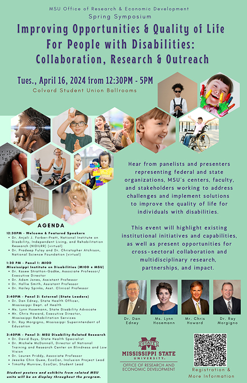 Want to make a real impact? Join MSU for a free, dynamic symposium focused on Improving Opportunities and Quality of Life for People with Disabilities, April 16, 12:30-5:30 p.m., Colvard Student Union. For more info and registration, visit ord.msstate.edu/programs/speci…
