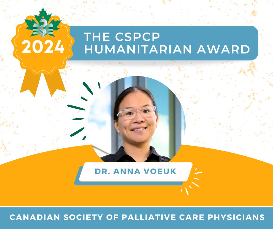 🌟 Congratulations to Dr. Anna Voeuk, for receiving the 2024 CSPCP Humanitarian Award! 🏆 Recognized for her exceptional work and leadership in improving #PalliativeCare. Dr. Voeuk’s work exemplifies compassion and expertise. A true inspiration in palliative care🌍✨
