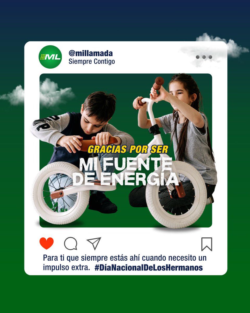 Celebra el lazo inquebrantable con tu hermano en el #DíaNacionaldelosHermanos con nuestras hermosas postales. Etiqueta a tu hermano(a) en los comentarios para enviarle buenos deseos, amor y agradecimiento en este día.💖⁣
⁣⁣
#HermanosPorSiempre #NationalSiblingsDay #MiLlamada