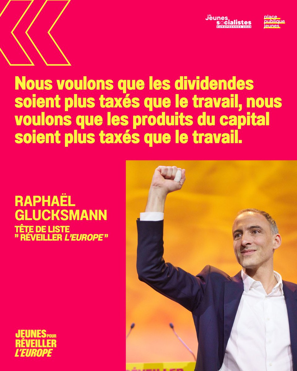 Nous voulons que les dividendes soient plus taxés que le travail, nous voulons que les produits du capital soient plus taxés que le travail. 👉 @rglucks1 sur @France24_fr #Européennes2024 #RendezVousLe9Juin 🇪🇺