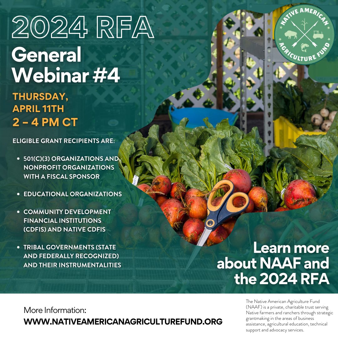 TOMORROW 🗓️ Join us tomorrow for our fourth webinar in our 2024 RFA Webinar series. The webinar will be an overview of NAAF, a walk through of the application process, followed by a Q & A session with NAAF staff. us06web.zoom.us/webinar/regist… Application period closes MAY 1! 🚨