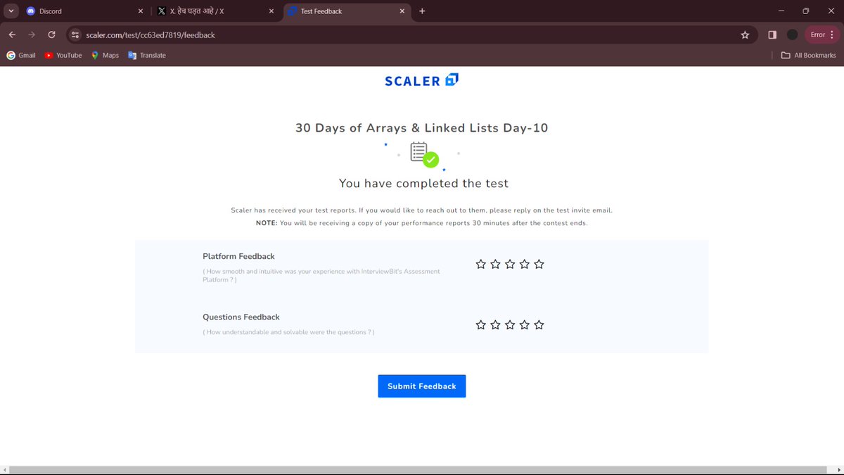 AniketKhatawkar's tweet photo. Day 10 of the 30 days of Arrays &amp; Linked Lists challenge! 📚 Today, I delved into optimizing array operations and explored efficient ways to manipulate linked lists. Learning and growing every step of the way! #ScalerDiscord #ScalerTopic #CodingChallenge https://t.co/jMTB4lTckD
