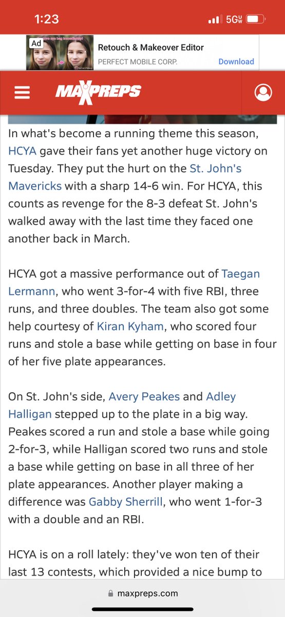 Back at it with HCYA Lady Warriors against St. John’s last night. We took the win 14-6. Went 3-4 with 3 Dbls, 1 SacFly, and 5 RBIs. Team is 18-8 on the season. @HCYASoftball @ExtraInningSB @fastpitchwatch @IHartFastpitch @hotshotsnation @MaxPreps