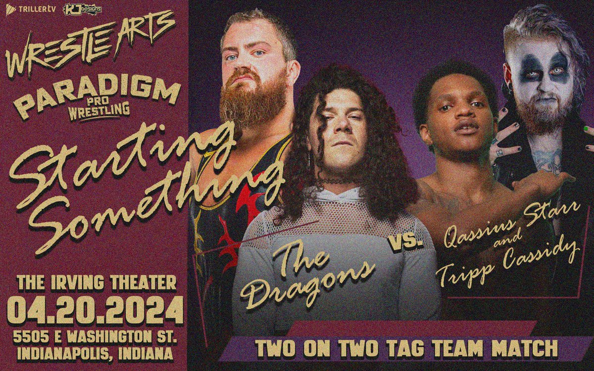 🚨JUST SIGNED🚨 Our final match for our team up with @ParadigmProWres was our hardest to sign! 🏆Global Tag Team Crown🏆 @JCrane317 / @AcePerryIndy vs @PrinceQassius / @TrippCassidy 📅4/20/24 🎟️wrestleartstix.com 📍@irvingtheater