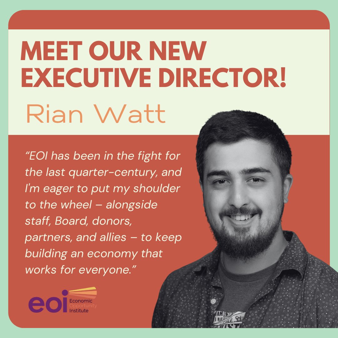 Big news! EOI is very excited to announce our new Executive Director, @rianwatt! Learn more about Rian and why we're so excited to welcome him to our team. 

bit.ly/eoi-new-ed