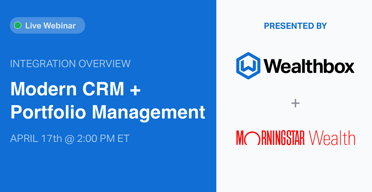 👋 We're joining @MorningstarInc for a live webinar that will show a demo of our integration. Join us on Wed 4/17 at 2 PM ET 👉 tinyurl.com/353xpuzc