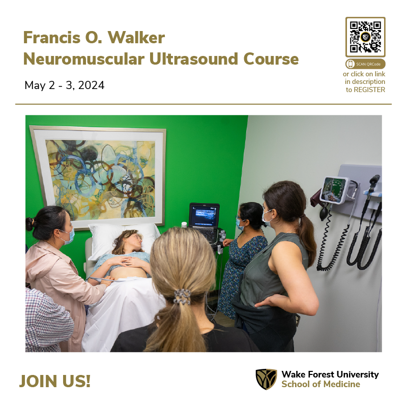 Watch out for our #Neuromuscular #Ultrasound #course coming up northwestahec.wakehealth.edu/courses-and-ev… --- @AtriumHealthWFB @UltrasoundWake @wakeforestmed #onlineclass #scanning #cometrainwiththebest #healthcareexcellence #healthcare #April #virtualdidactics