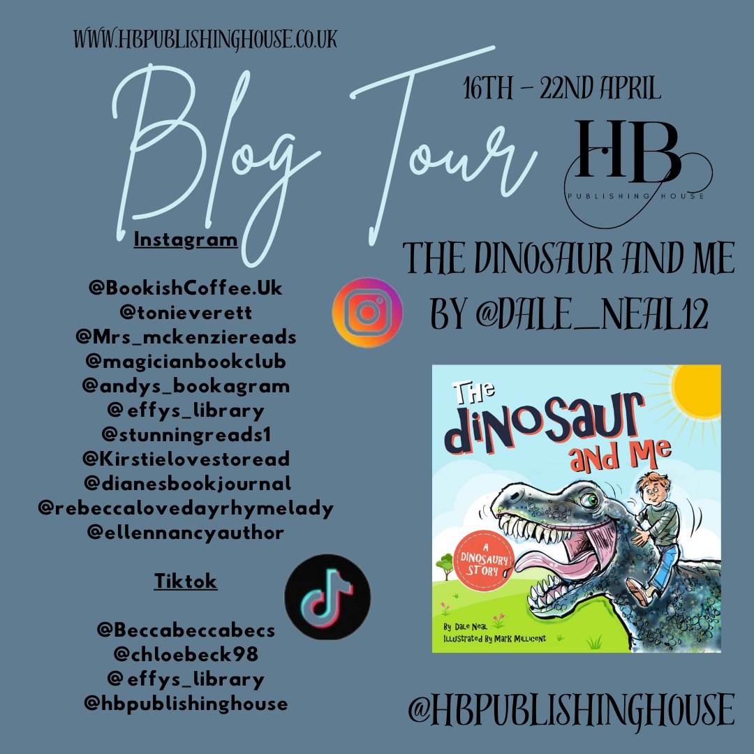 Looking forward to this book tour with @Dale_Neal12 and @markmillicent1 a fabulous book about being best friends with a dinosaur! #BookTour #bookblogger #bookreview #newchildrensbooks #dinosaursofinstagram #dinosaurlove #dinosaurbooks #hbpublishinghouse