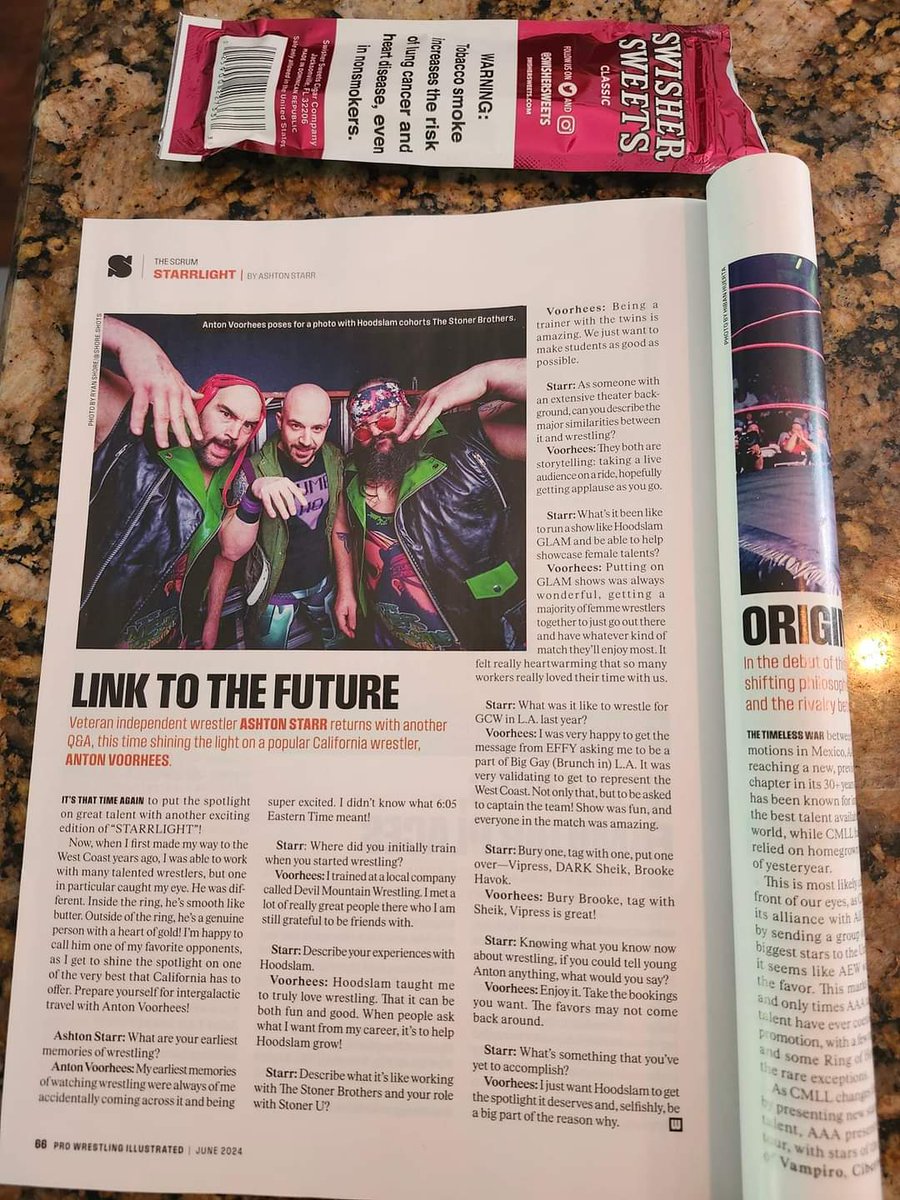 Thank you @AshtonIsAStarr for the love and the Q and A for @OfficialPWI And thank you @darksheikftf for the photo of it!