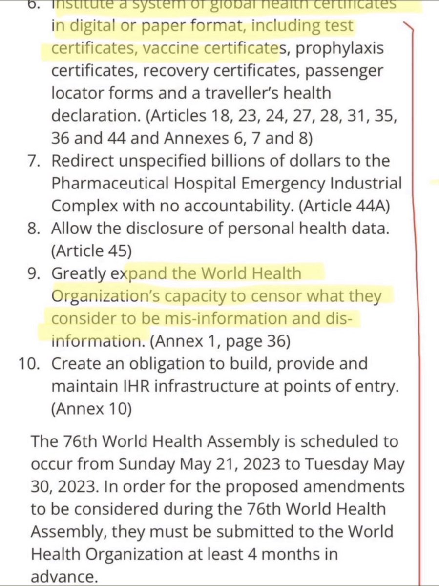 ‼️ WHO - I am exhausted with telling you this!

The government is about to sign away your human rights and democratic sovereignty to the WHO.

Without even telling you the detail of the amendments to the IHR and on the grounds of ‘pandemic safety’ all biodiversity, including you,…