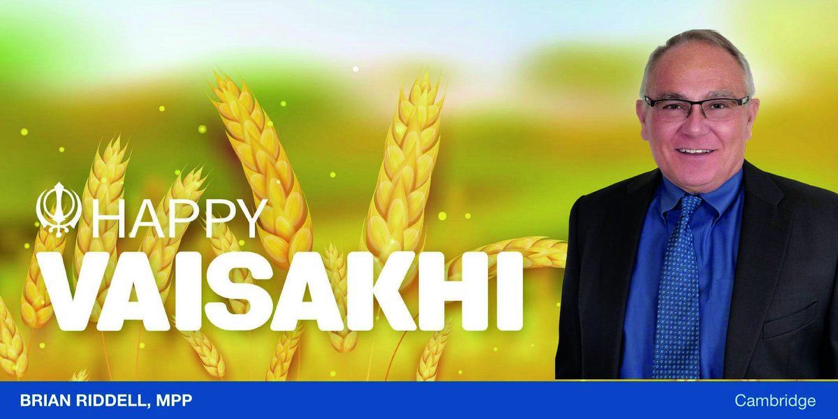 I want to wish the Sikh community in Ontario a Happy #Vaisakhi. As it is one of the holiest days in Sikhism, members of the community will take time to visit a Gurdwara or participating in a Nagar Kirtan. Vaisakhi diyan lakh lakh vadhaiyan!