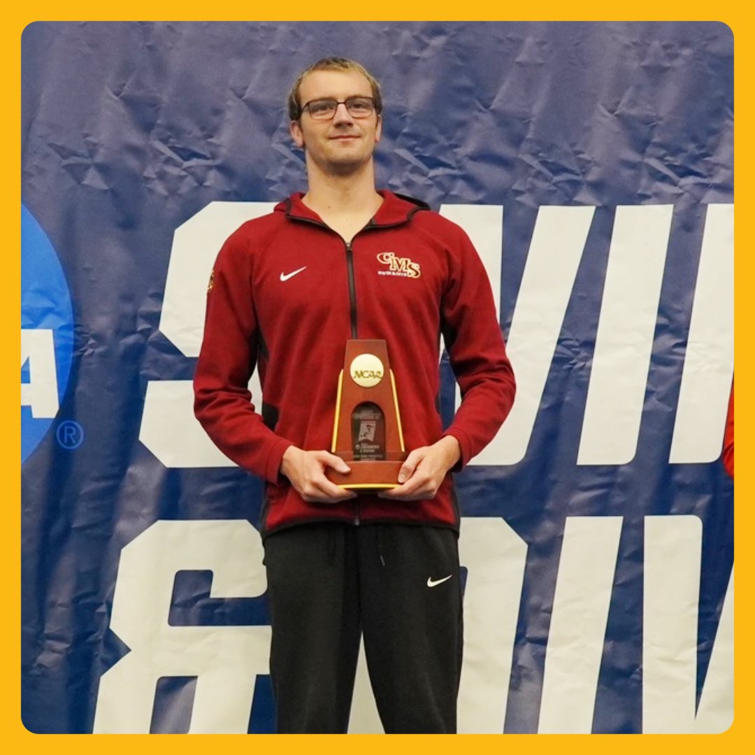 Swimmer Lucas Lang ’25 earned the national championship in the 1,650-yard freestyle by a margin of just seven-hundredths of a second! Read more about his thrilling finish on the final day of the @NCAADIII Swimming and Diving Championships on our news page bit.ly/lang-hmc.