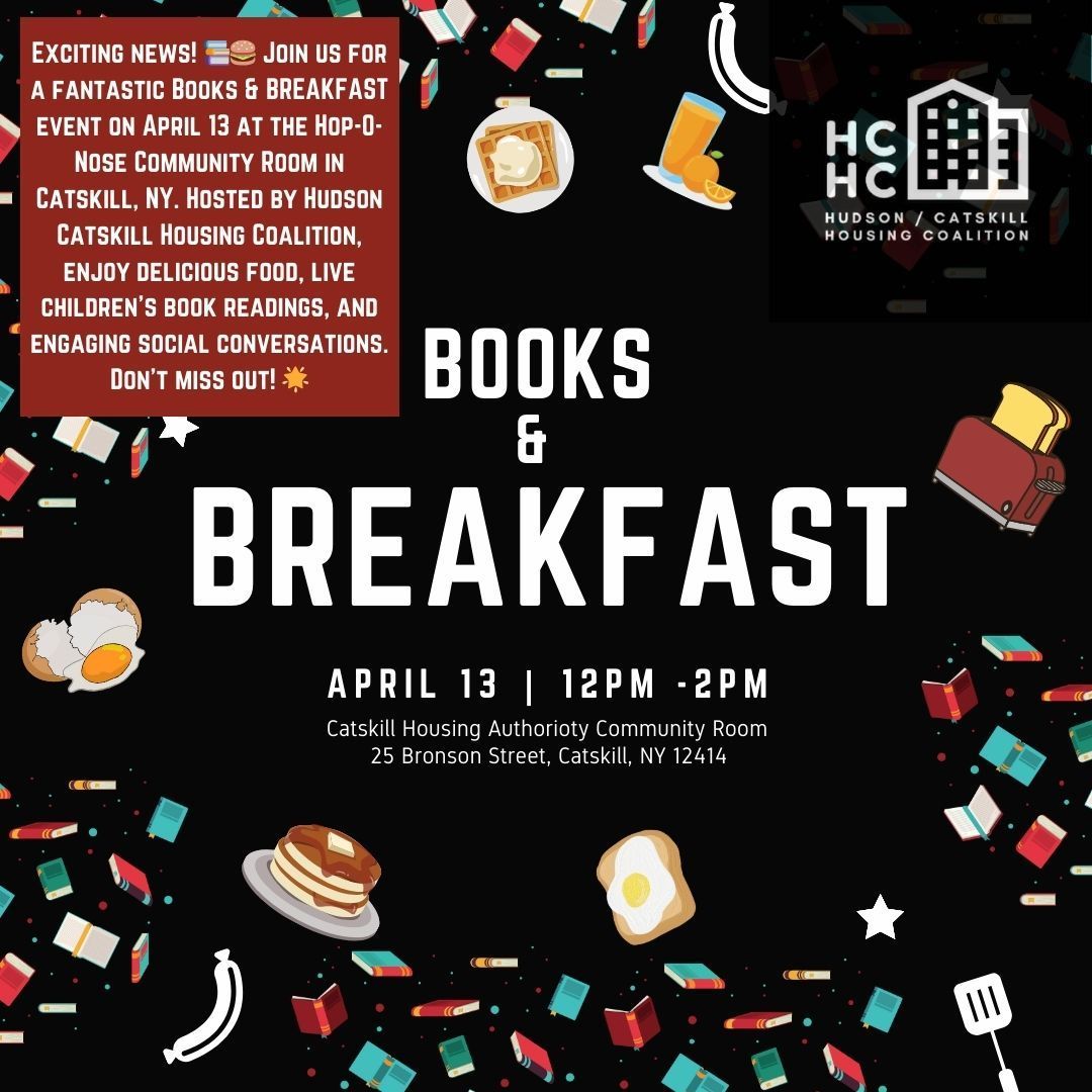 Coming up this weekend, it's our monthly Books & Breakfast program. Catskill, stop by 25 Bronson Street from 12-2! All free 🌞